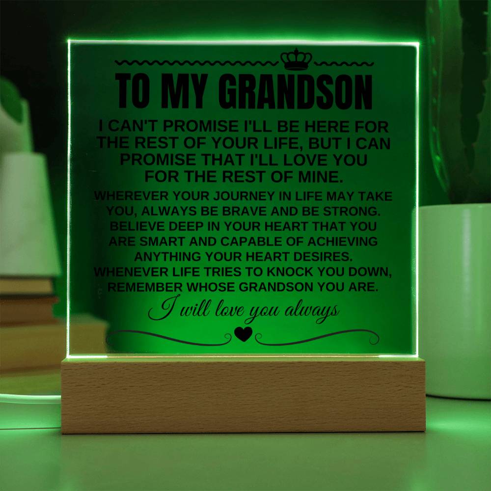 Jewelry To My Grandson "Remember Whose Grandson You Are" Acrylic Plaque - AC12