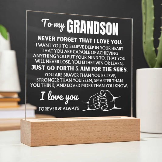 Jewelry To My Grandson "You Will Never Lose" | Acrylic Lamp ❤️ AC47