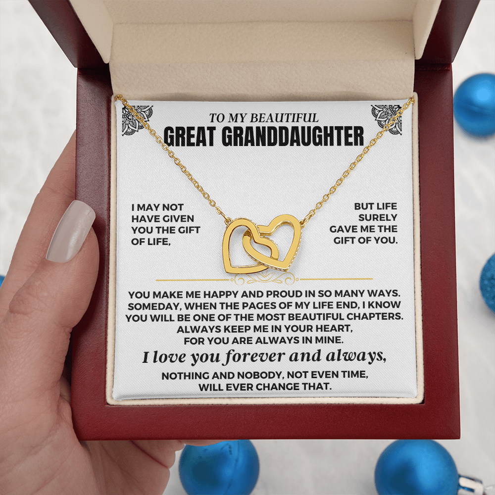 Jewelry To My Great Granddaughter - Forever Linked Hearts - Gift Set - SS612