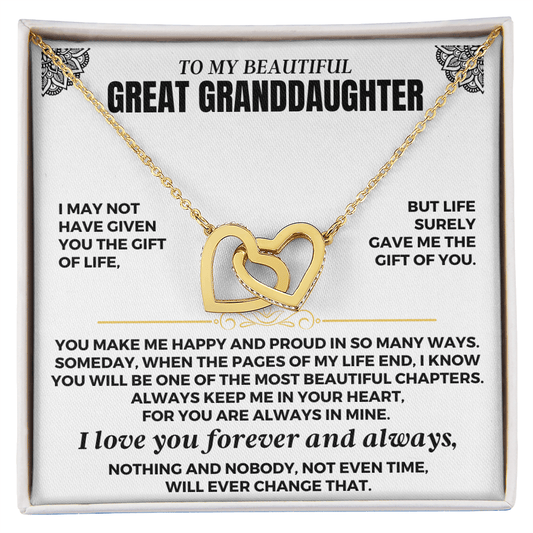 Jewelry To My Great Granddaughter - Forever Linked Hearts - Gift Set - SS612