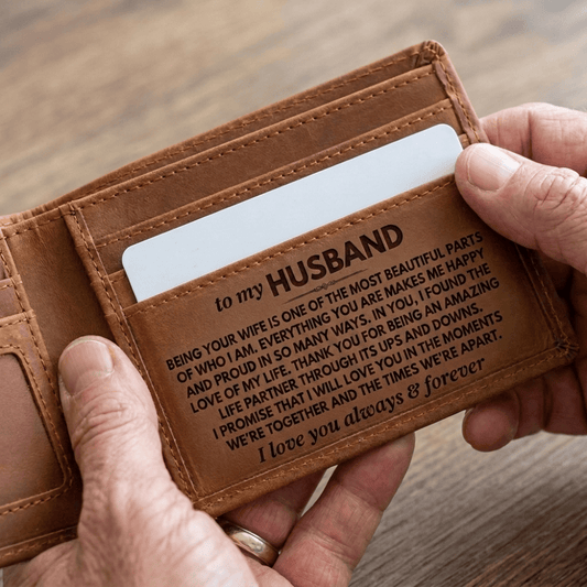 Jewelry To My Husband - Being Your Wife - Engraved Premium Bi-fold Leather Wallet - SS626