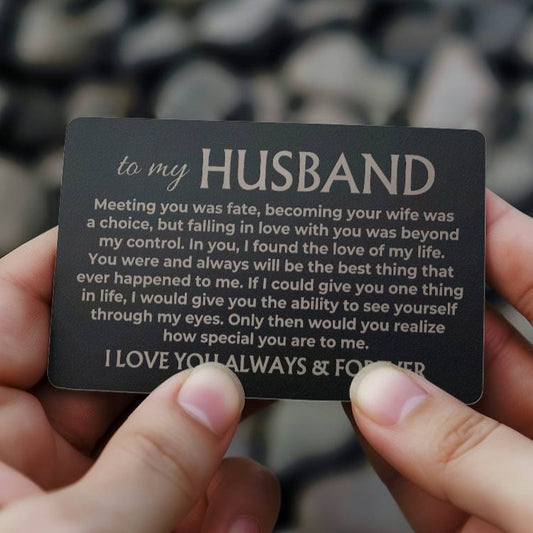 Jewelry To My Husband - Engraved Metal Wallet Card - MWC01