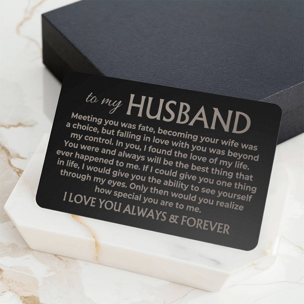 Jewelry To My Husband - Engraved Metal Wallet Card - MWC01