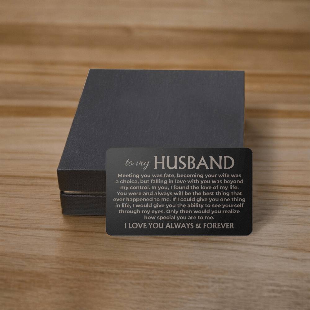 Jewelry To My Husband - Engraved Metal Wallet Card - MWC01