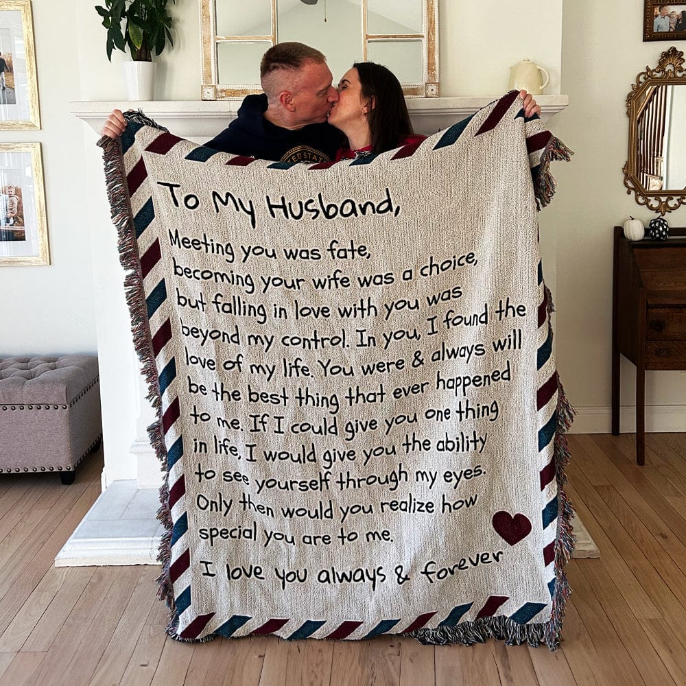 Jewelry To My Husband - Giant Love Letter - Premium Woven Blanket- WB01