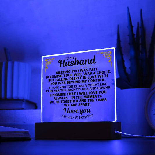 Jewelry To My Husband - LED-Lit Acrylic Plaque - AC28