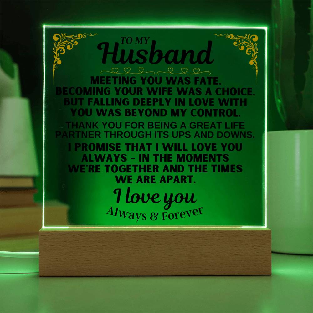 Jewelry To My Husband - LED-Lit Acrylic Plaque - AC28