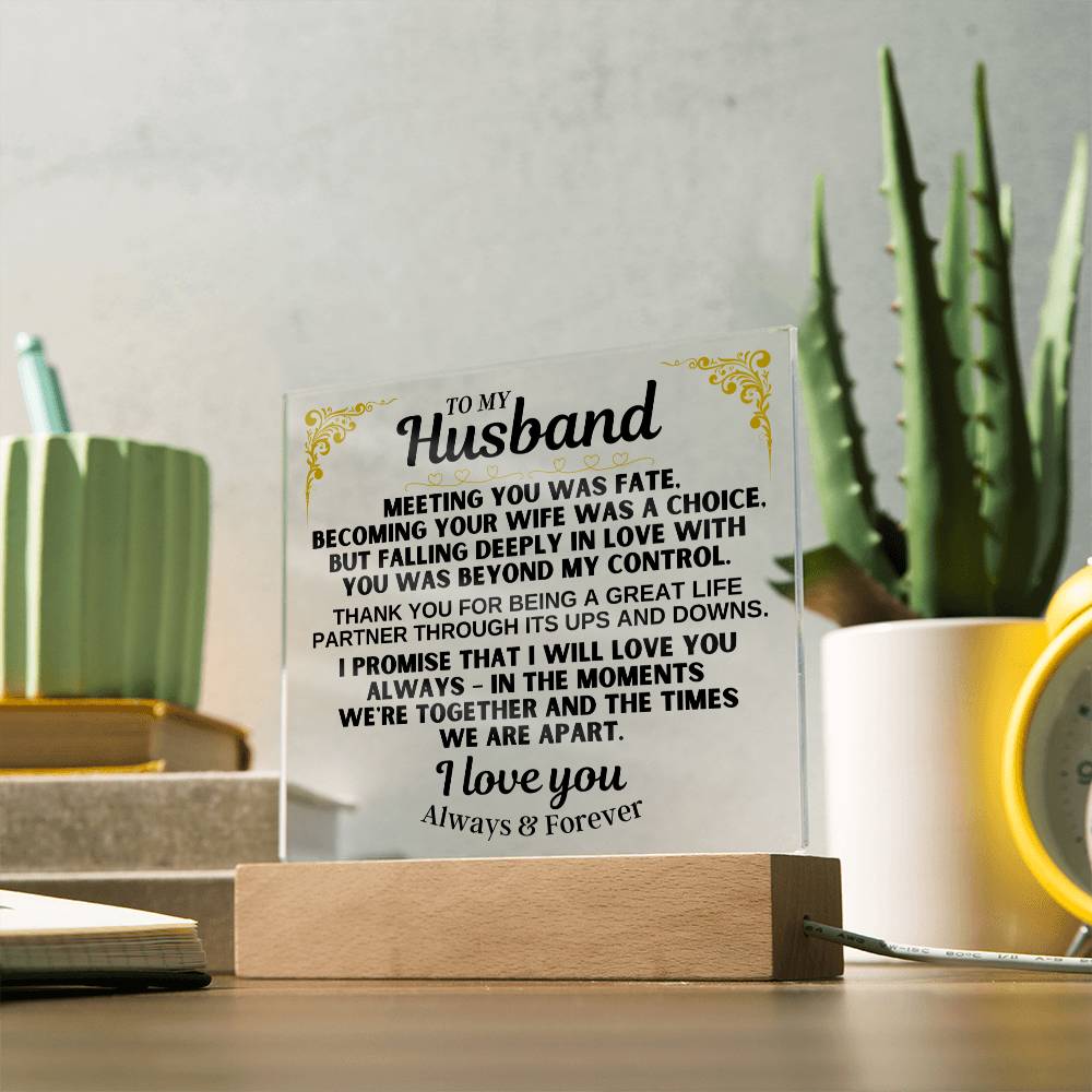 Jewelry To My Husband - LED-Lit Acrylic Plaque - AC28