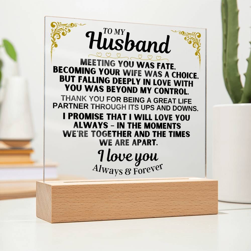 Jewelry To My Husband - LED-Lit Acrylic Plaque - AC28