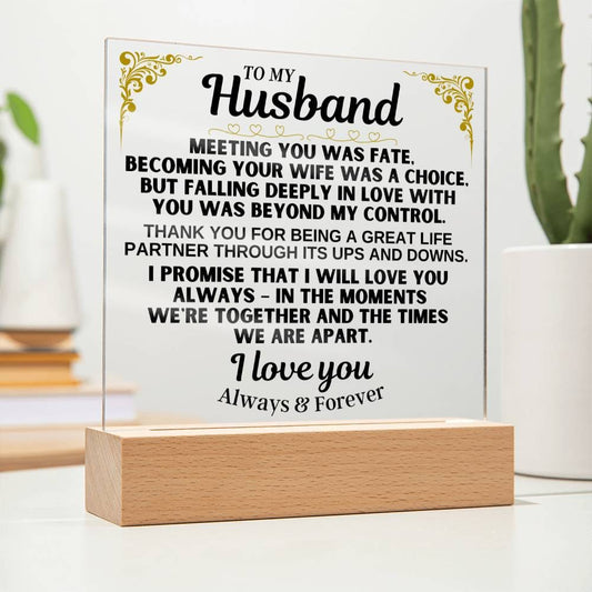 Jewelry To My Husband - LED-Lit Acrylic Plaque - AC28