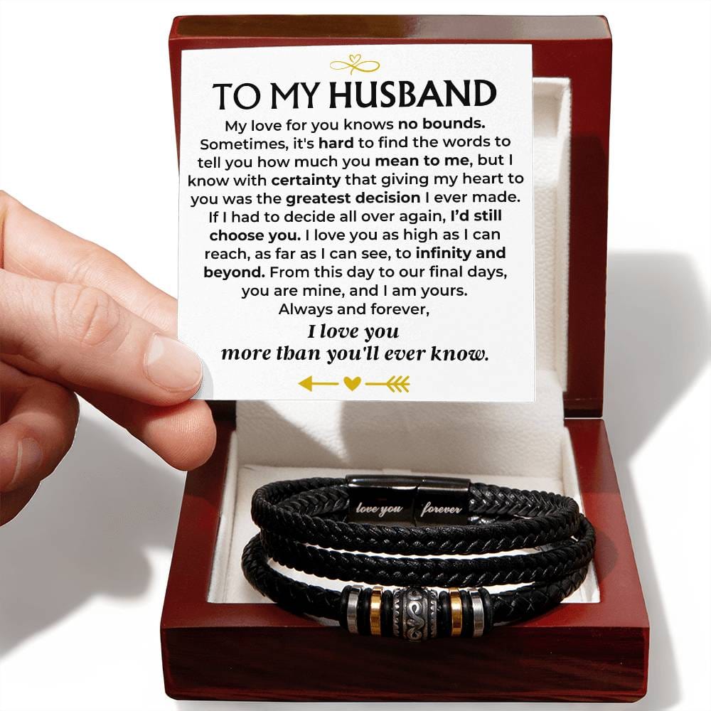 Jewelry To My Husband | Love You Forever | Braided Bracelet Gift Set - SS580