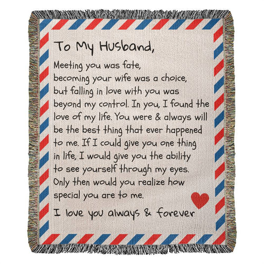 Jewelry To My Husband - Premium Woven Blanket - Giant Love Letter - WB01
