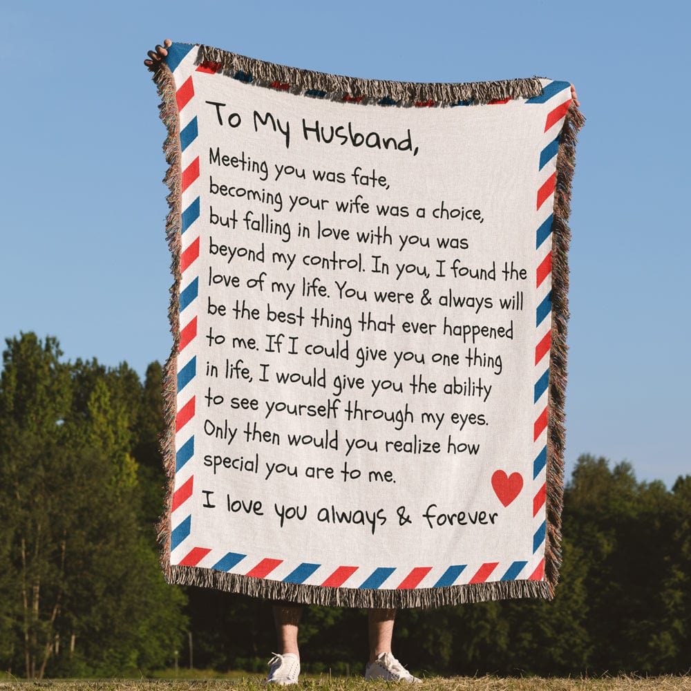 Jewelry To My Husband - Premium Woven Blanket - Giant Love Letter - WB01