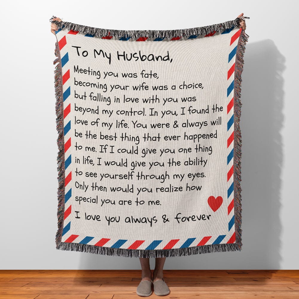 Jewelry To My Husband - Premium Woven Blanket - Giant Love Letter - WB01