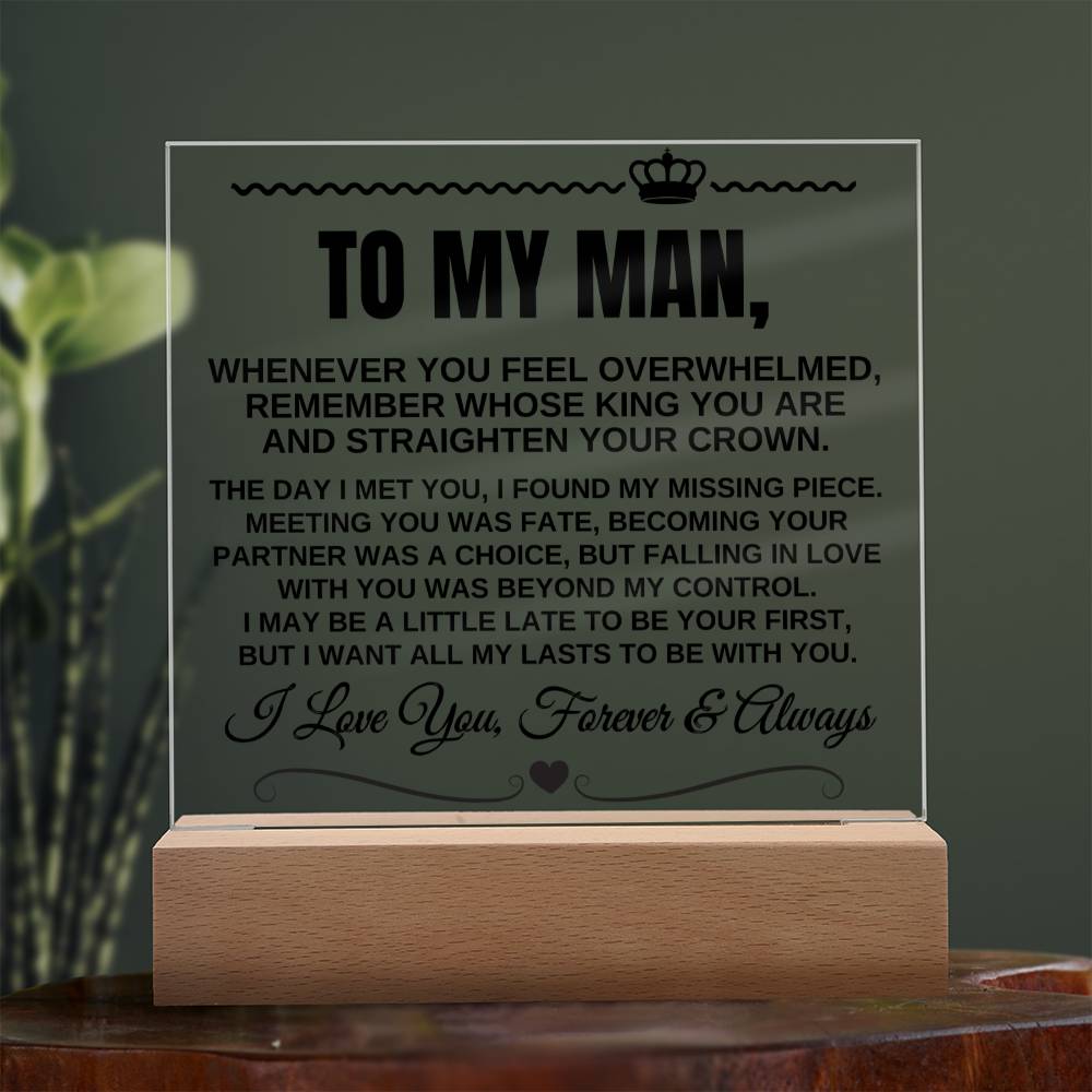 Jewelry To My Man "I Love You Forever & Always" Acrylic Plaque - AC08