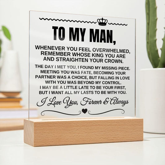 Jewelry To My Man "I Love You Forever & Always" Acrylic Plaque - AC08