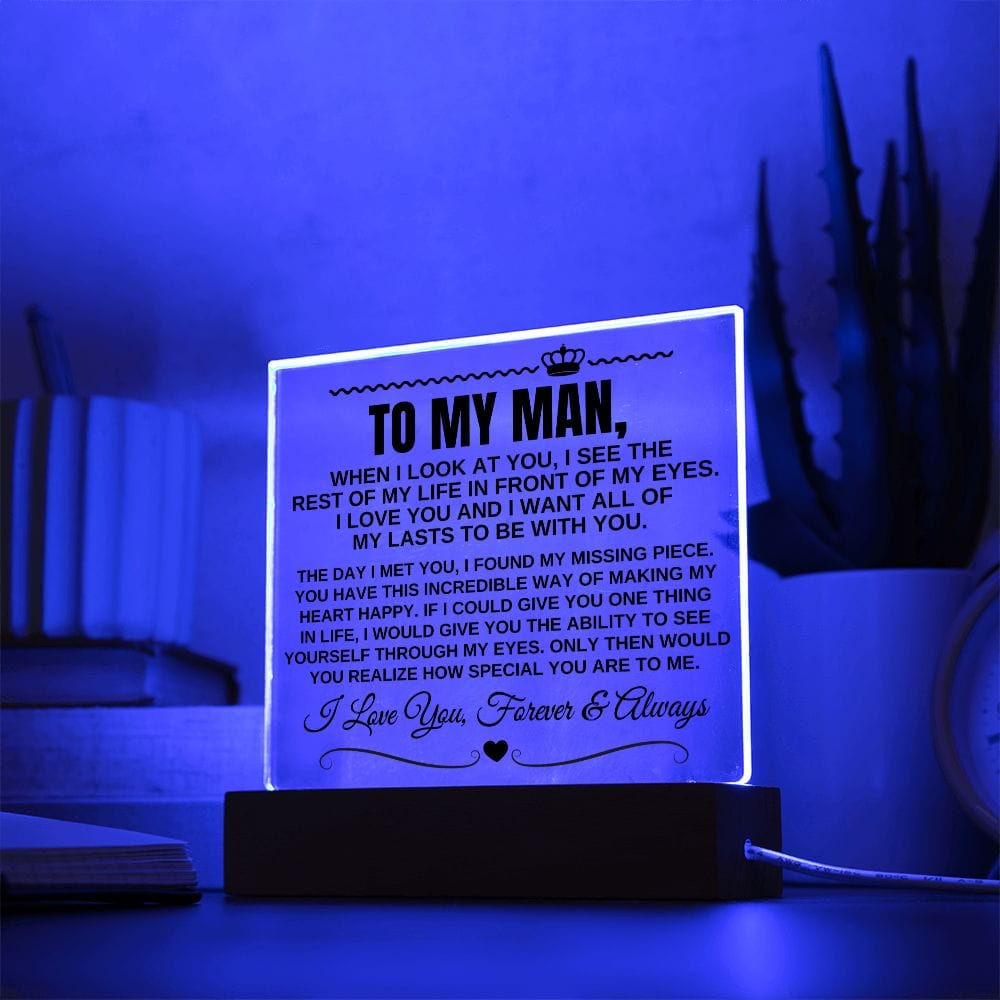 Jewelry To My Man "I Want All Of My Lasts to Be With You" Acrylic LED Lamp - AC11
