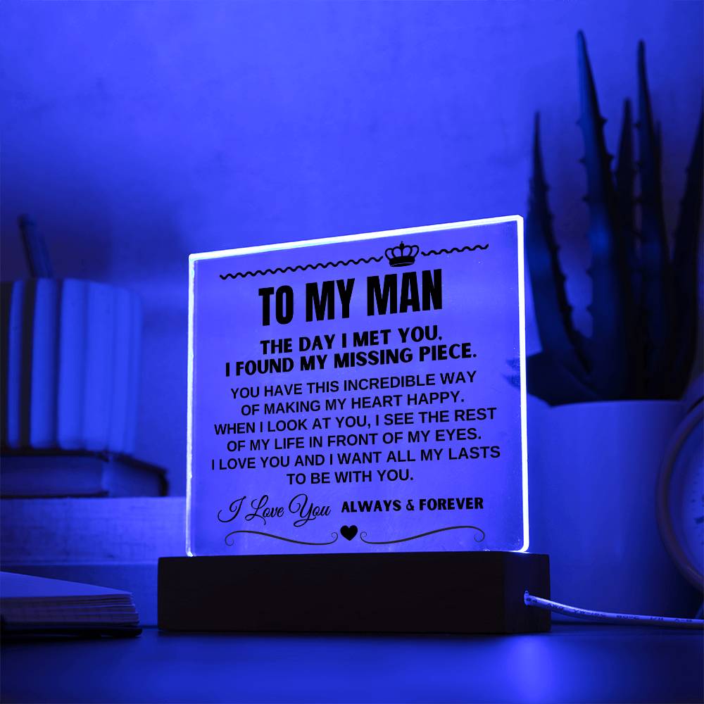 Jewelry To My Man "I Want All Of My Lasts to Be With You" Acrylic Plaque - AC16