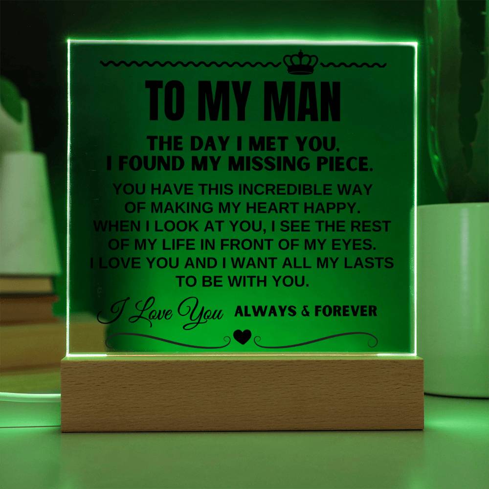 Jewelry To My Man "I Want All Of My Lasts to Be With You" Acrylic Plaque - AC16