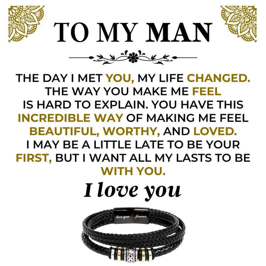 Jewelry To My Man | Love You Forever | Braided Bracelet Gift Set - SS522