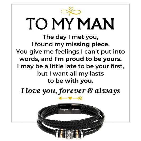 Jewelry To My Man | Love You Forever | Braided Bracelet Gift Set - SS579