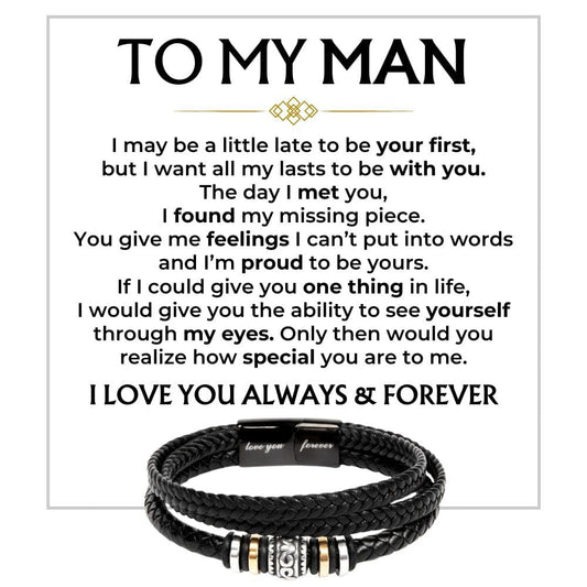 Jewelry To My Man | My Missing Piece | Braided Bracelet Gift Set - SS584