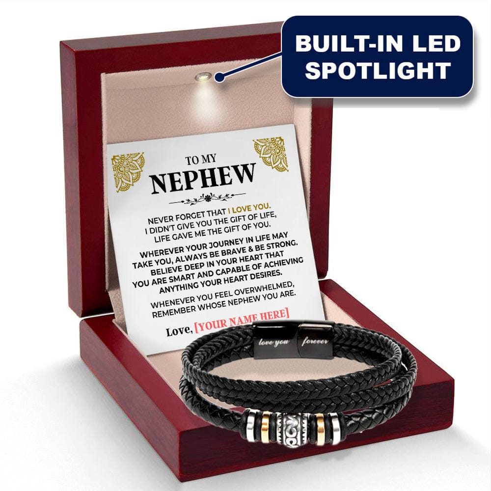 Jewelry To My Nephew | Braided Leather Bracelet Gift Set - SS615