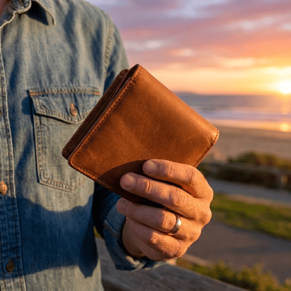 Jewelry To My Son - Being Your Mother - Engraved Premium Bi-fold Leather Wallet - SS625