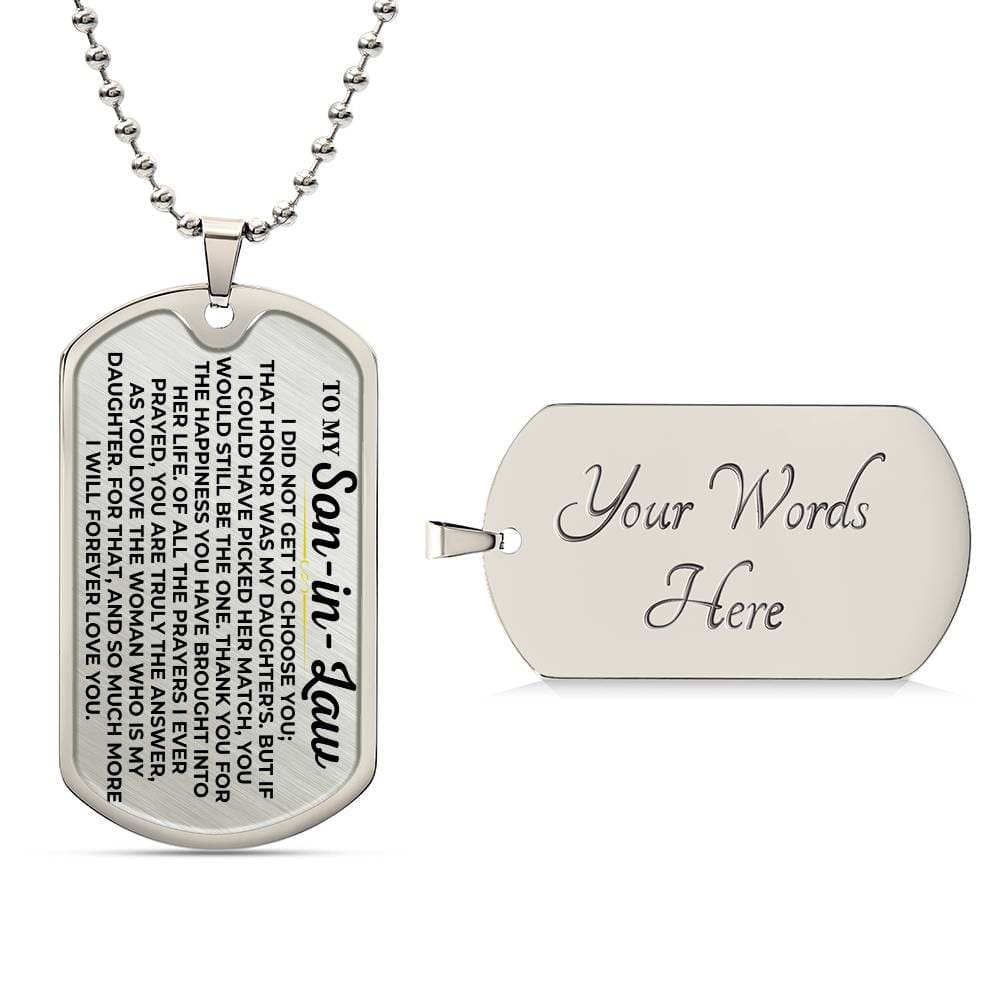 Jewelry To My Son-in-Law - Love Tag - SS232SDT2