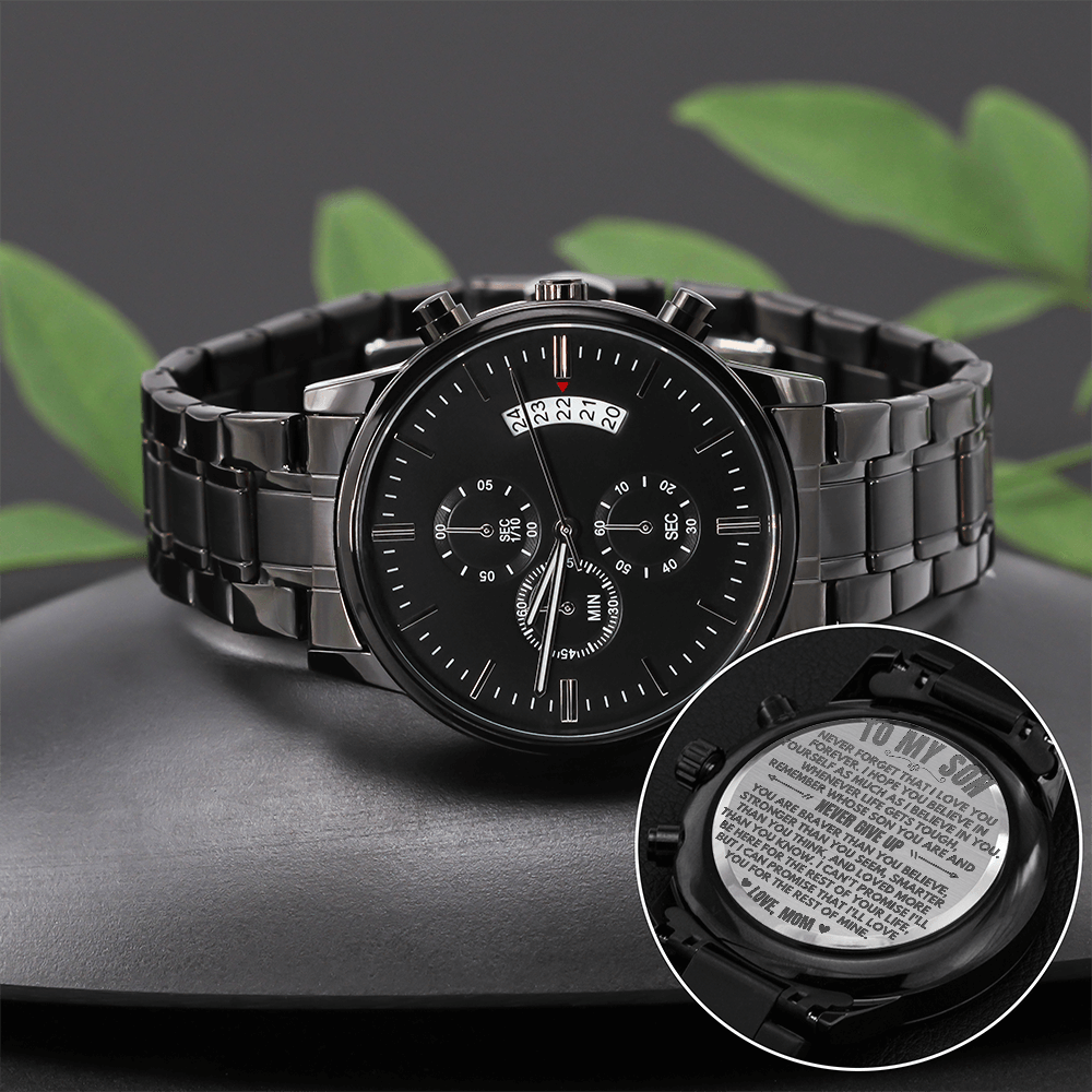 Jewelry To My Son - Love, Mom - Engraved Chronograph Watch - SS492M