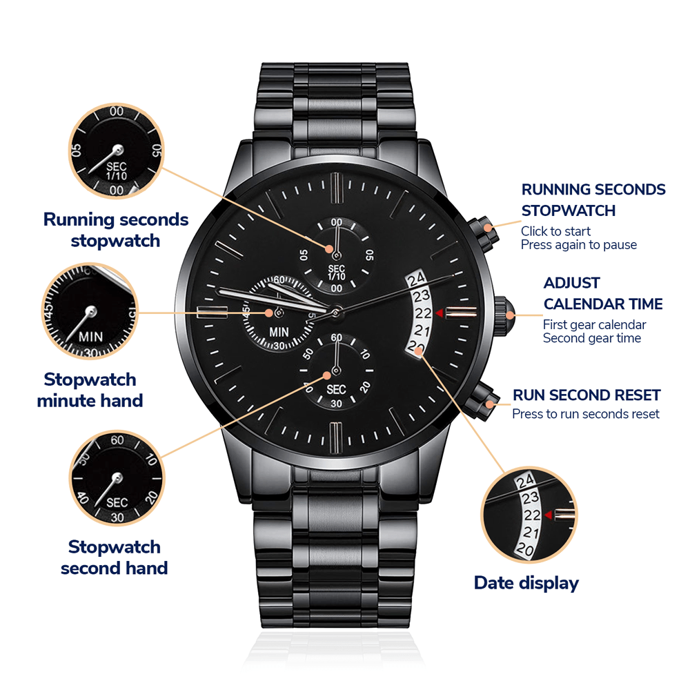 Jewelry To My Son - Love, Mom - Engraved Chronograph Watch - SS492M