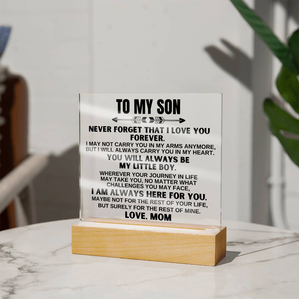 Jewelry To My Son - Love Mom - LED-Lit Acrylic Plaque - AC23