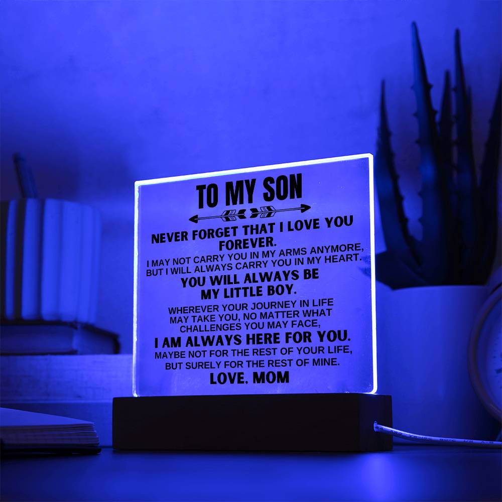 Jewelry To My Son - Love Mom - LED-Lit Acrylic Plaque - AC23