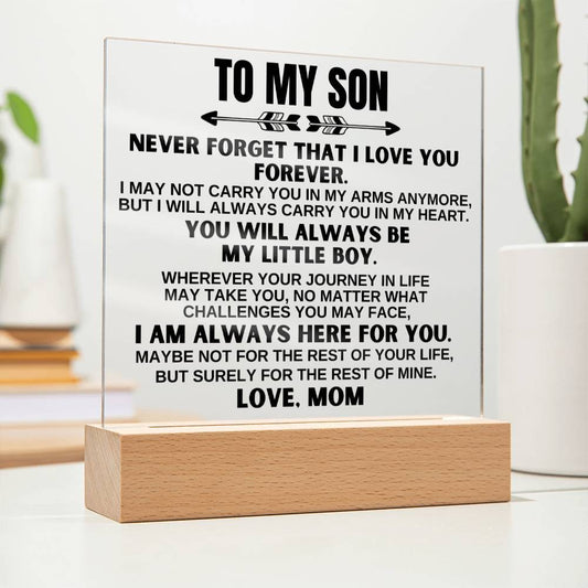 Jewelry To My Son - Love Mom - LED-Lit Acrylic Plaque - AC23