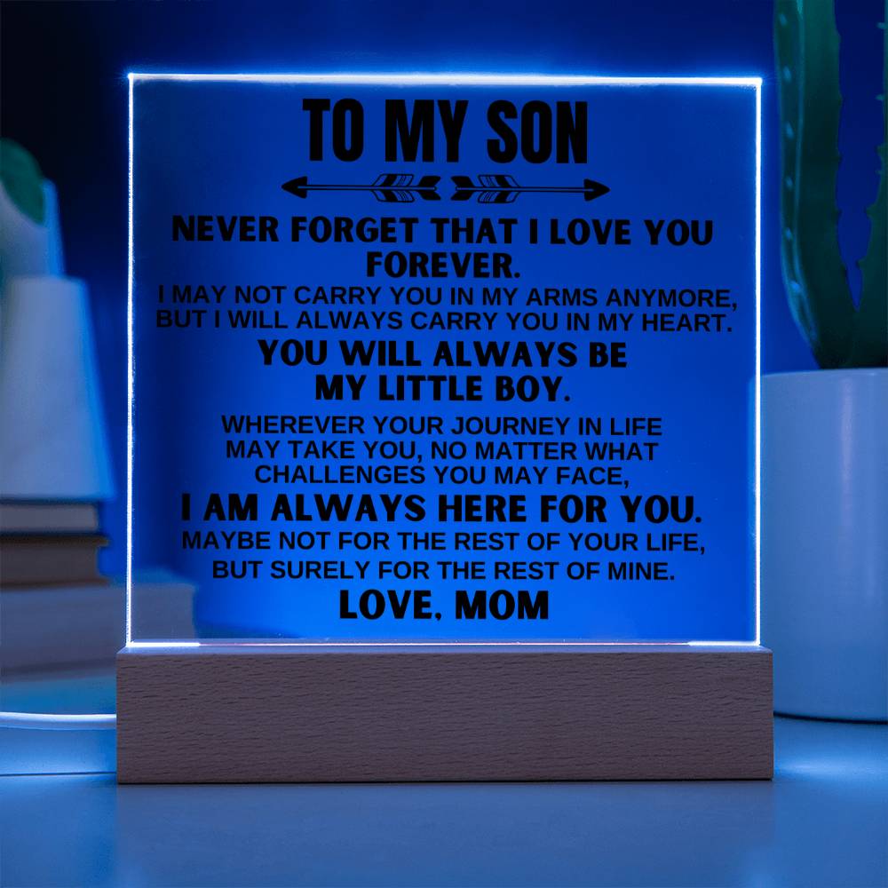 Jewelry To My Son - Love Mom - LED-Lit Acrylic Plaque - AC23