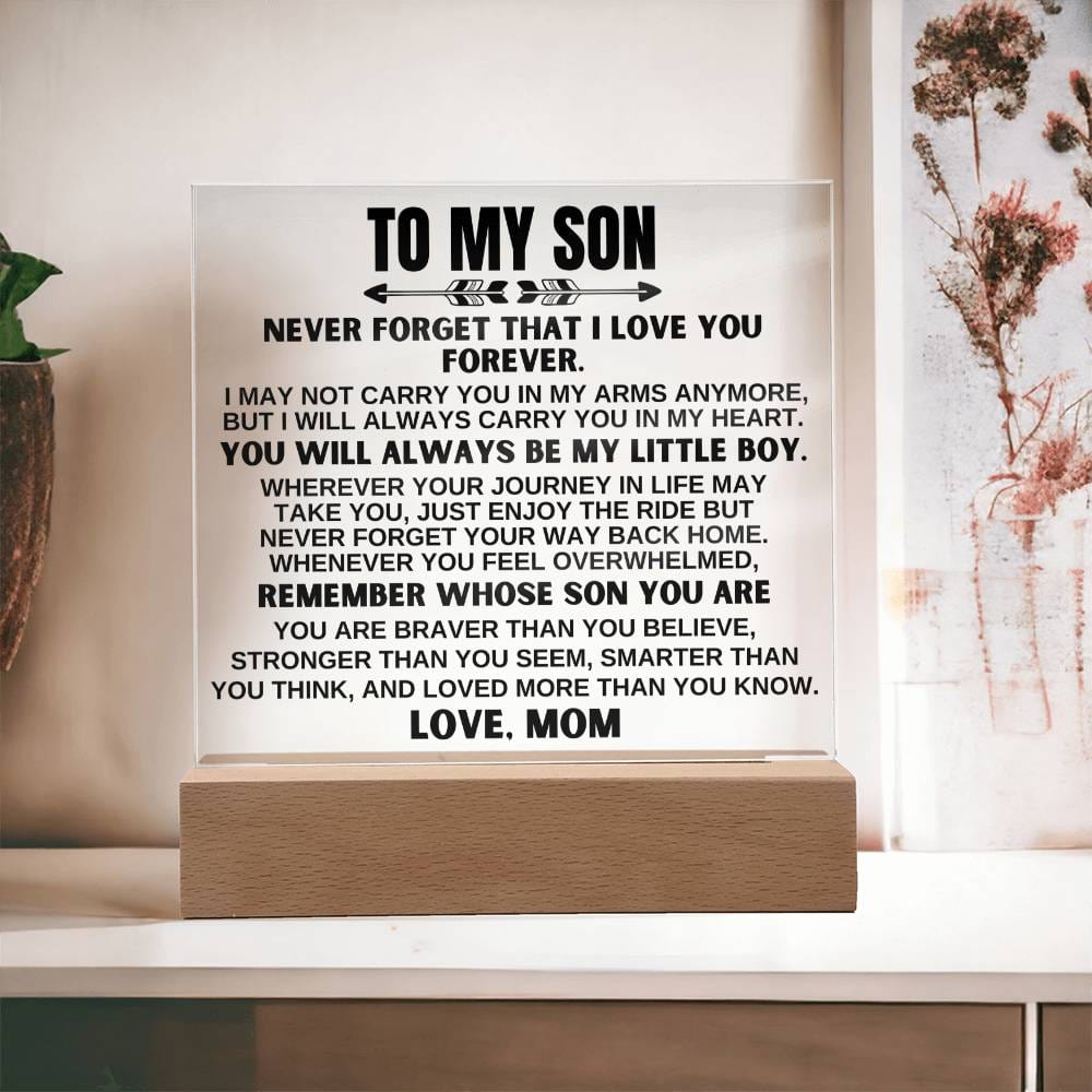 Jewelry To My Son - Love Mom - LED-Lit Acrylic Plaque - AC24