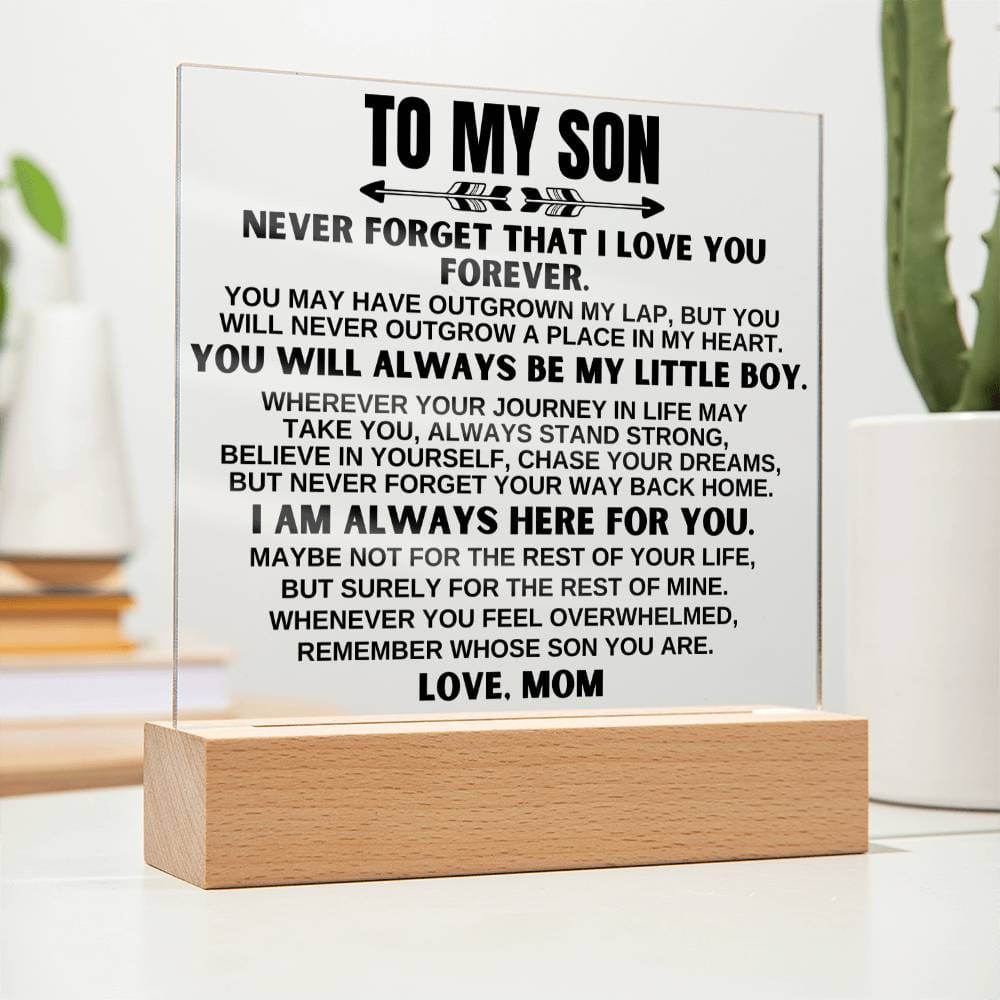 Jewelry To My Son - Love Mom - LED-Lit Acrylic Plaque - AC25