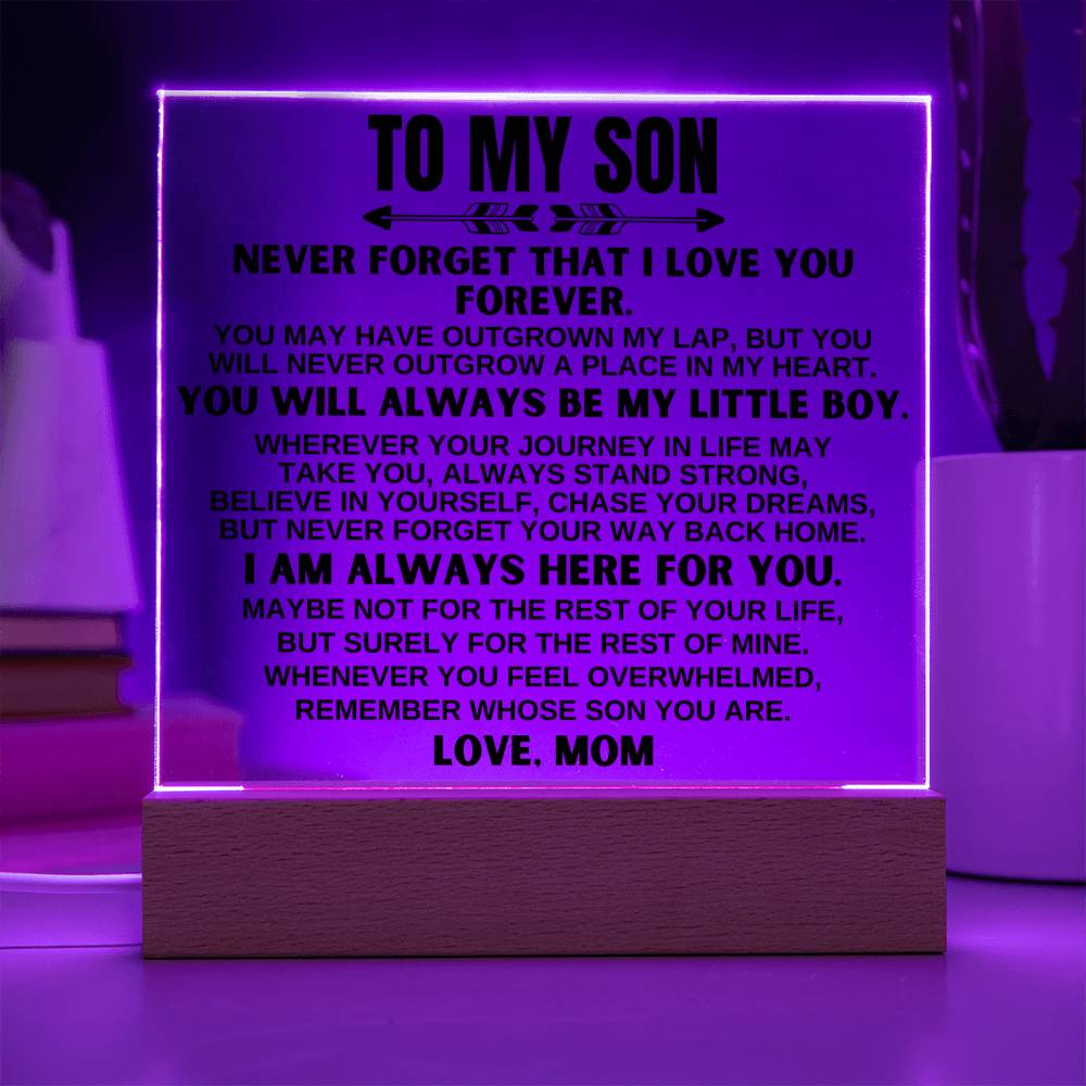 Jewelry To My Son - Love Mom - LED-Lit Acrylic Plaque - AC25