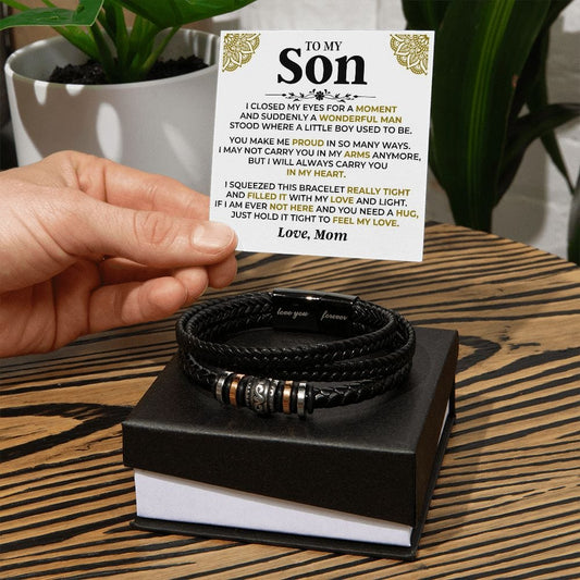 Jewelry To My Son | Mom | Braided Bracelet Gift Set - SS521