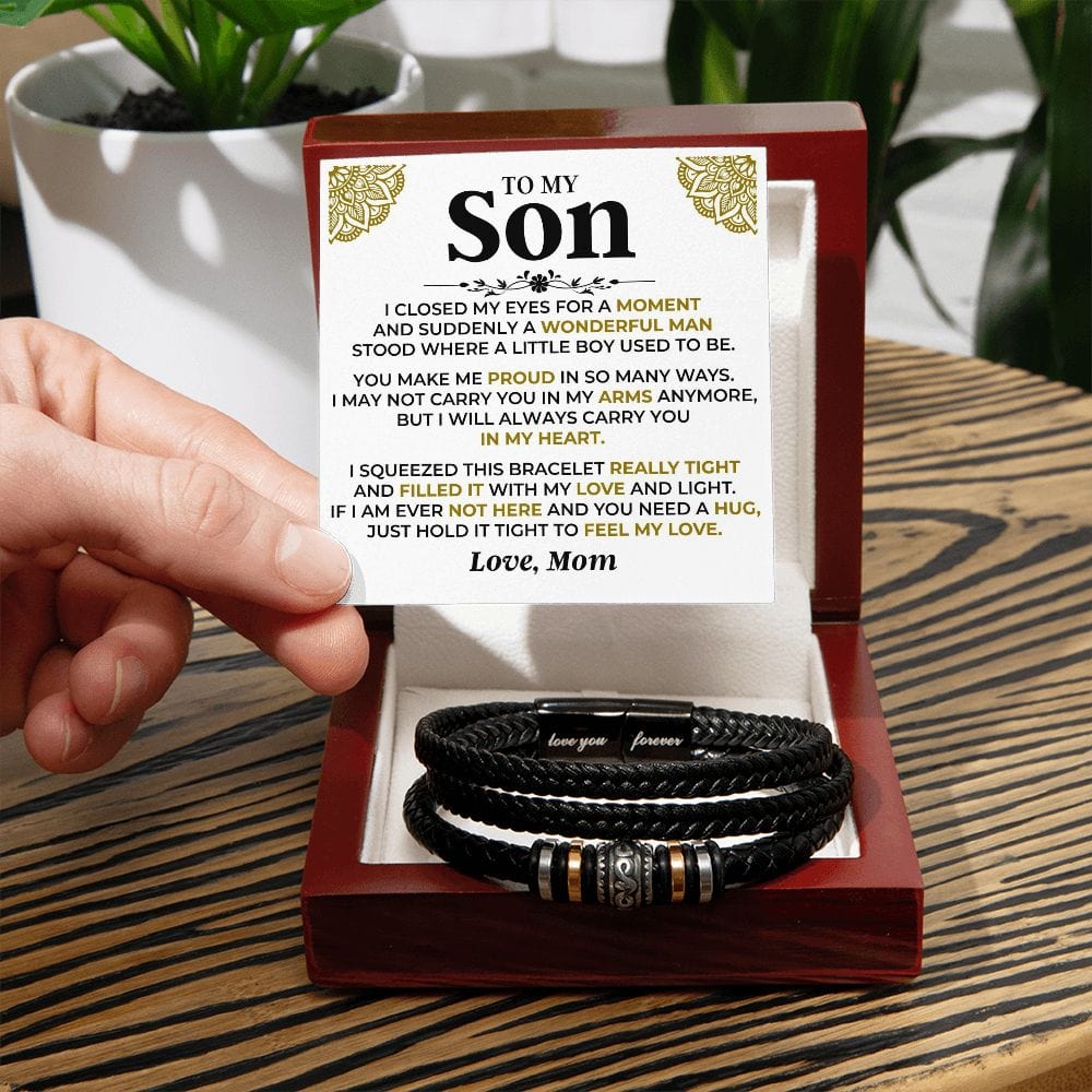Jewelry To My Son | Mom | Braided Bracelet Gift Set - SS521