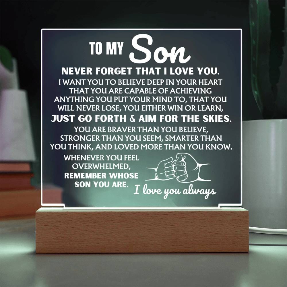 Jewelry To My Son  "Never Forget That I Love You" | Acrylic Lamp ❤️ AC50S