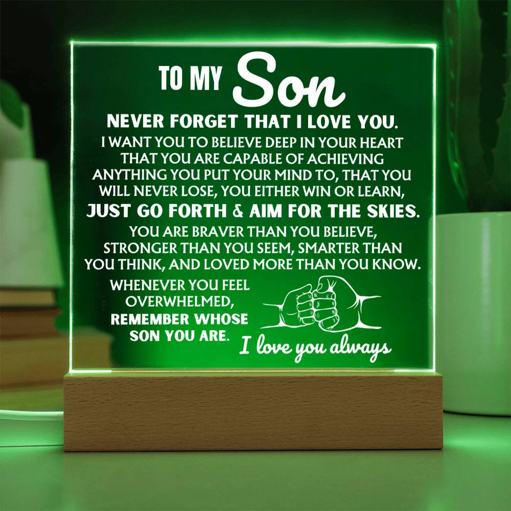 Jewelry To My Son  "Never Forget That I Love You" | Acrylic Lamp ❤️ AC50S