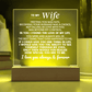 Jewelry To My Wife "I Love You Always & Forever" Acrylic Plaque with LED-Lit Wood Base - AC53