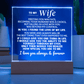 Jewelry To My Wife "I Love You Always & Forever" Acrylic Plaque with LED-Lit Wood Base - AC53