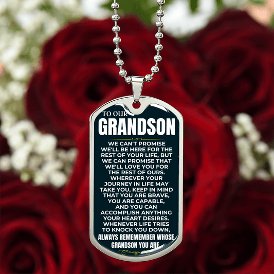 Jewelry To Our Grandson - Love Tag Keepsake - Gift Set - SS99PL
