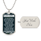 Jewelry To Our Grandson - Love Tag Keepsake - Gift Set - SS99PL