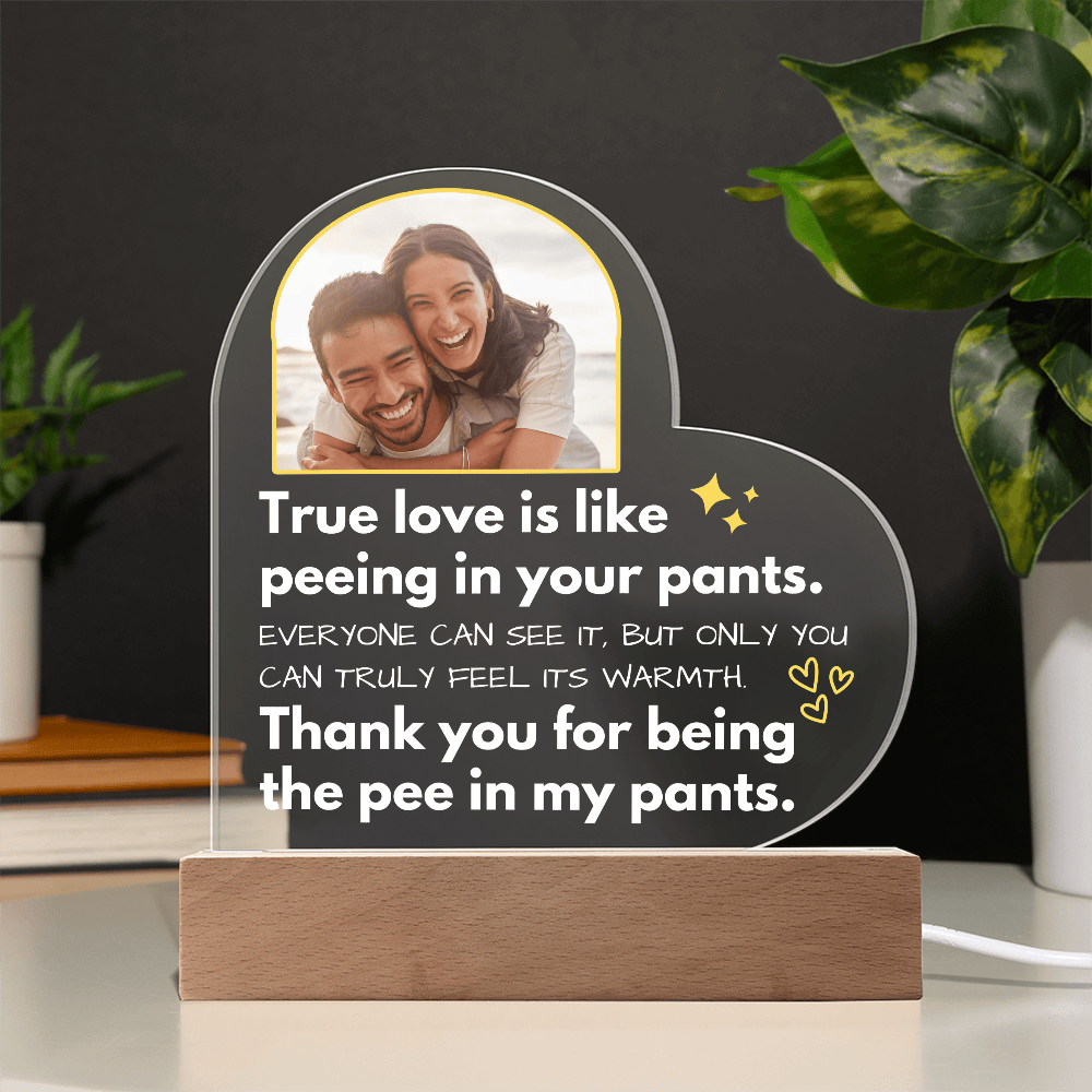 Jewelry True Love Is Like Peeing In Your Pants - Custom Acrylic w/ LED Table Lamp - AC36v3