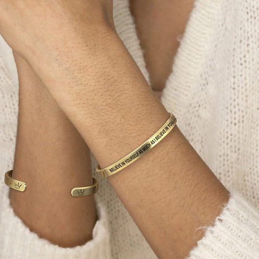 Jewelry "Whenever your crown gets heavy, remember whose daughter you are" - Cuff Bracelet - SS489