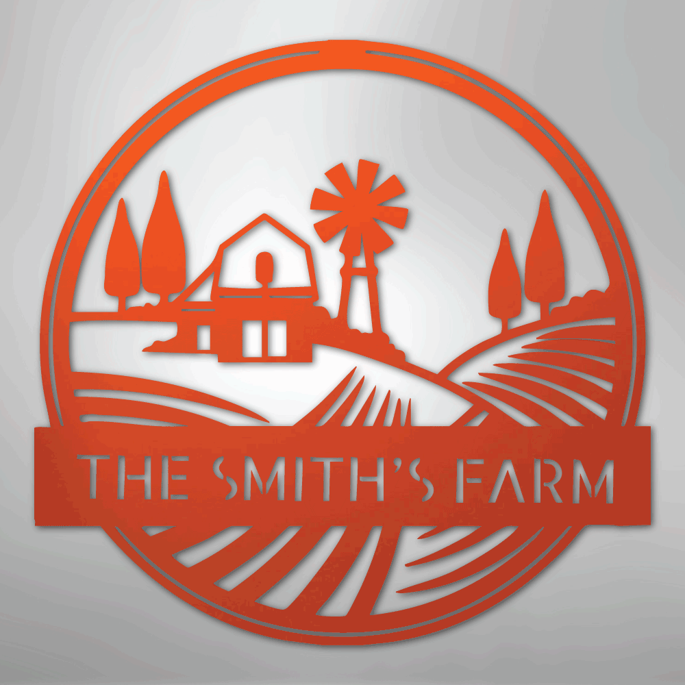 Steel Sign Rolling Fields Monogram - Steel Sign