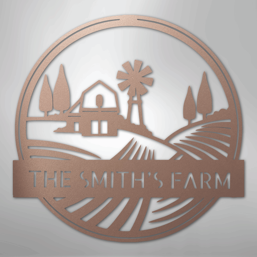 Steel Sign Rolling Fields Monogram - Steel Sign